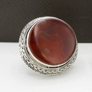 Ethnic Handmade Tribal Stone Ring, Massive Stone Ring, Tribal Ring, Round Ring